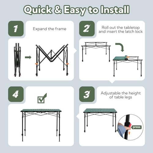 Portable Outdoor Adjustable Height Camping Table