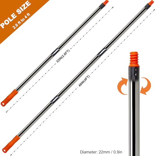 3 PCS Total 4 Ft Extension Pole