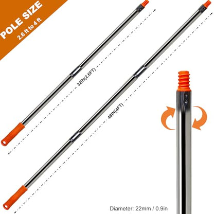 3 PCS Total 4 Ft Extension Pole
