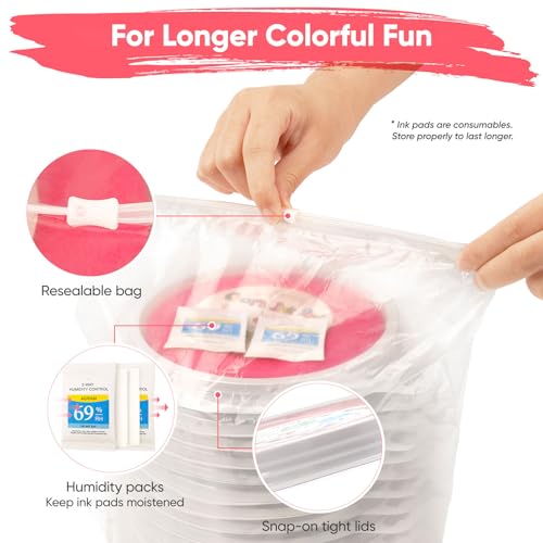 16 Colors Washable Stamp Pads & Ink Pads for Kids