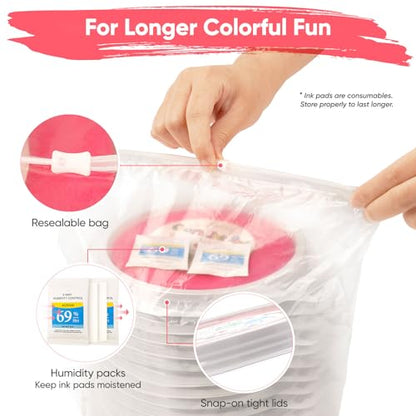 16 Colors 2 Pack Stamp Pads & Ink Pads for Kids