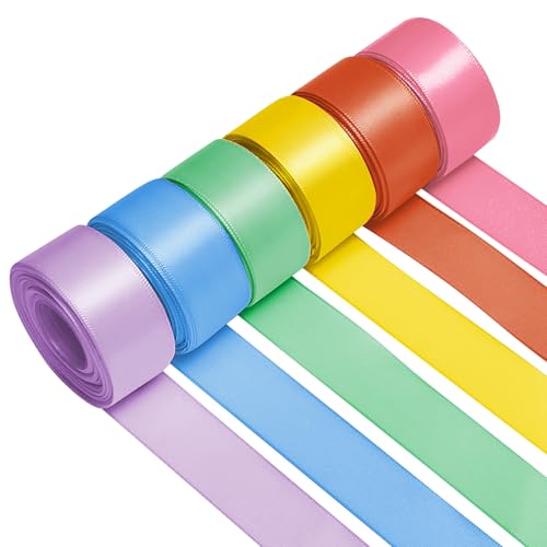 1 Inch Rainbow Satin Ribbons for Crafts