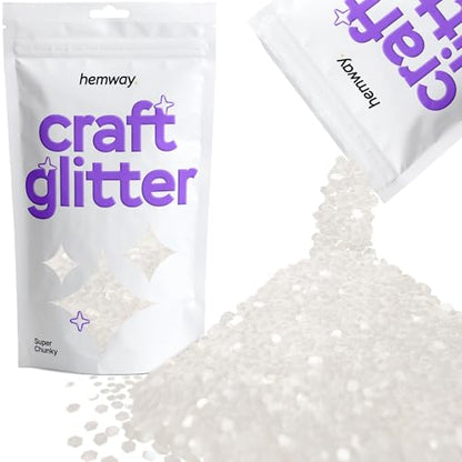 Craft Glitter White Iridescent 100g Super Chunky Glitter (3.5 Ounce)