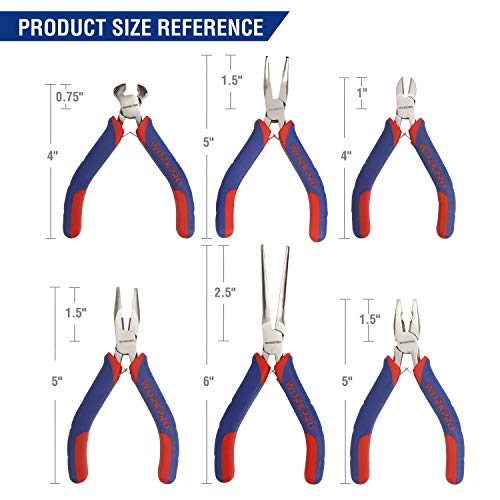 6 piece Mini Pliers Set with Pouch (6 Count)