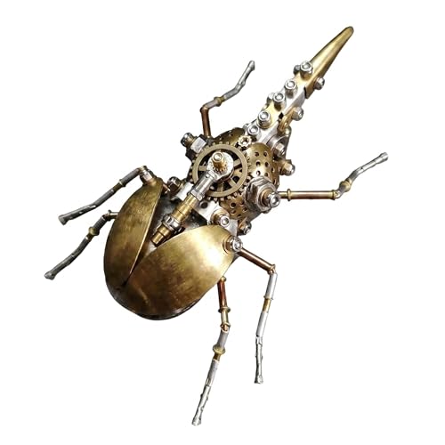 Steampunk Mechanical Rhinoceros Beetle Insect 3D Metal Puzzle Model Kits 160+ Parts 2 (100 Count)