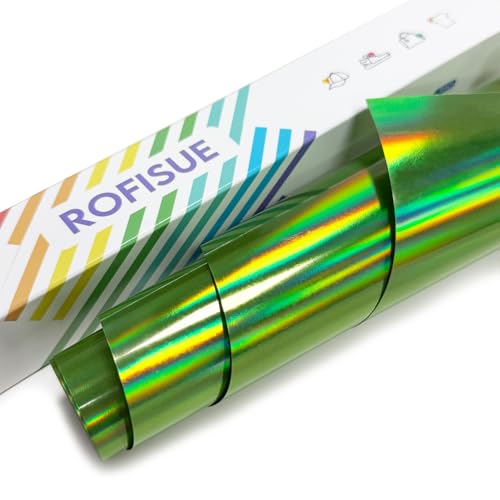 Sheet Metallic Foil Heat Transfer Vinyl olographic Green 12Inch*6Ft HTV VibrantColors for Stunning T