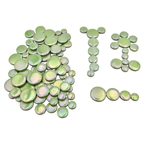 200g Iridescent Round Mosaic Tiles for Crafts Bulk