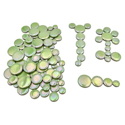 200g Iridescent Round Mosaic Tiles for Crafts Bulk