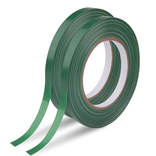 2 Rolls Green Floral Tape 0.25IN×33Yd Waterproof Florist Tape for Crafts (2 Count)