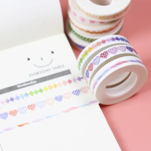 15 Rolls Slim Washi Tape Set