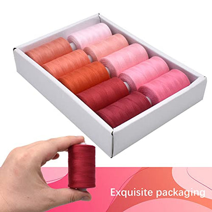 Sewing Thread 10 Color Sewing Industrial Purpose 1000 Yards Per Spool 40S (30000 Foot)