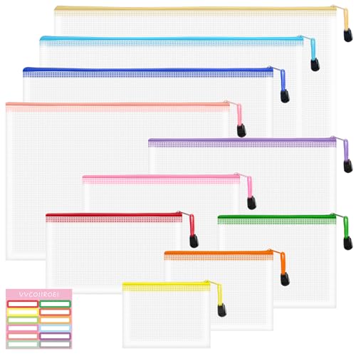 10pcs Mesh Zipper Pouch Bags (10 Count)