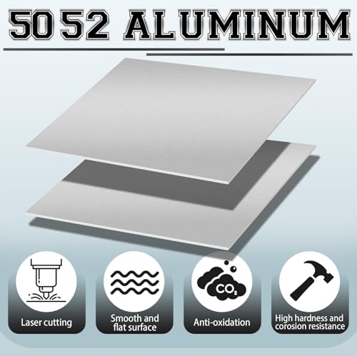 1 Pack 5052 Aluminum Sheet Metal 12" x 12" Aluminum Plate 1 (2 Count)