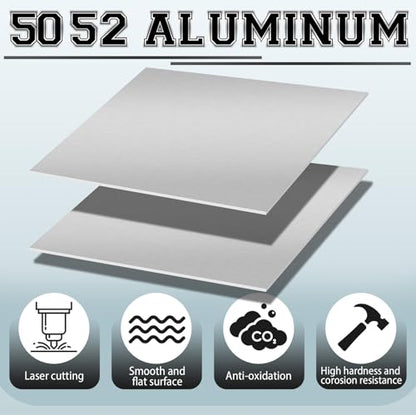 1 Pack 5052 Aluminum Sheet Metal 12" x 12" Aluminum Plate 1 (2 Count)