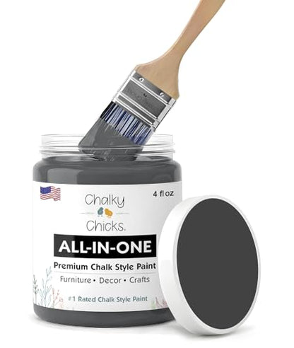 Gun Metal Gray 4 Fl Oz Chalk Paint for Furniture All in One