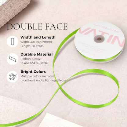 Apple Green Satin Ribbon 3 (150 Foot)