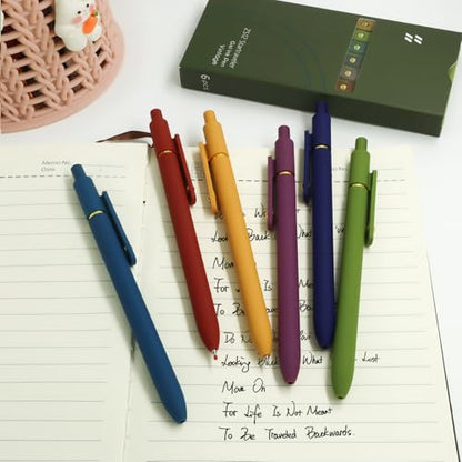 Gel Pens 6 Pcs 0.5mm Fine Point Smooth Writing Pens Cute Pen (6 Count)