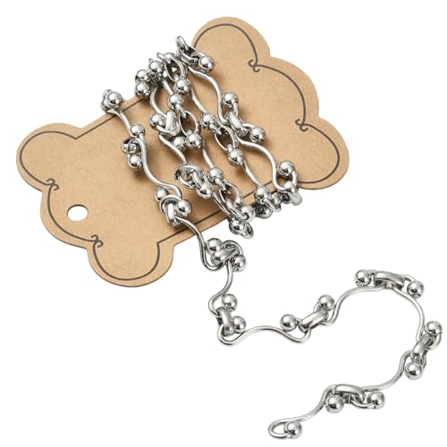 3.28 Feet(1m) 304 Stainless Steel Round Link Chains Stainless Steel Chain Link for Jewelry Making DIY Accessories - 29x18mm and 10.7x2.8mm