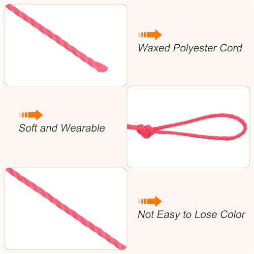 Waxed Cord 0.45mm Waxed Thread 87 Yard Wax String Leather Cord for Bracelet Making