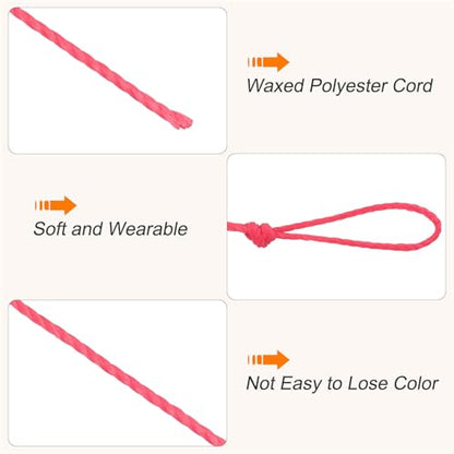 Waxed Cord 0.45mm Waxed Thread 87 Yard Wax String Leather Cord for Bracelet Making