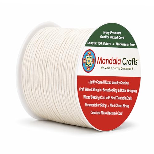 1mm Ivory Waxed Cord