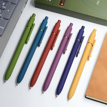 6 Pcs Gel Pens 0.5mm Quick Dry Black Ink Pens Fine Point Smooth Writing Pens (6 Count)