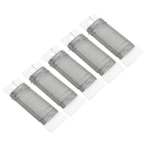190 Yards 575 Feet Metal Floral Wire 21 Gauge Silver Tone Flexible Paddle Thin Floral Wires for Craft (5 Count)