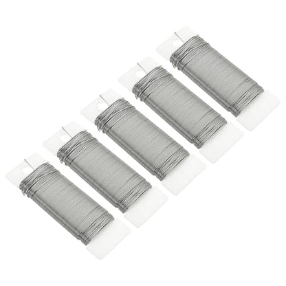 190 Yards 575 Feet Metal Floral Wire 21 Gauge Silver Tone Flexible Paddle Thin Floral Wires for Craft (5 Count)
