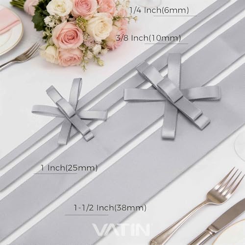 Silver Satin Ribbon 3 (150 Foot)