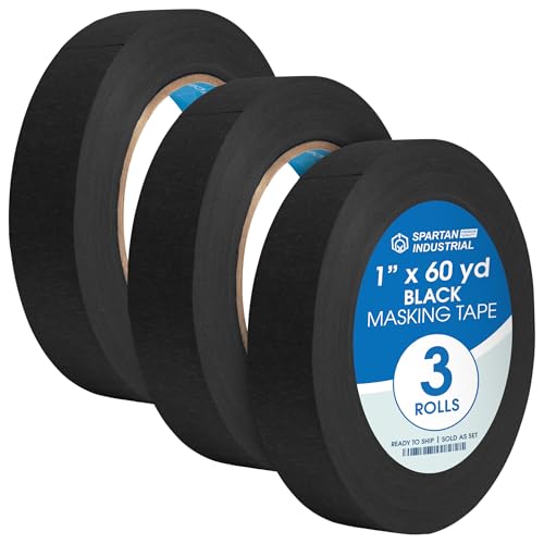 1" X 60 yd Black Masking Tape (3 Count)