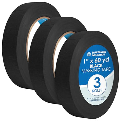 1" X 60 yd Black Masking Tape (3 Count)