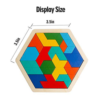 Wooden Hexagon Puzzle (16 Count)