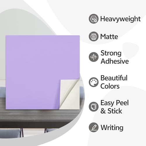 12x12 Inch Colored Sticker Paper Sheets Heavyweight Printable Sticky Back Cardstock 250GSM for DIY Stickers (40 Count)
