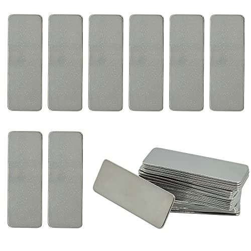 304 Stainless Steel Engraving Blank Tags Rectangle Stamping Blanks Without Holes 1.96inch*0.7inch 25 Pack