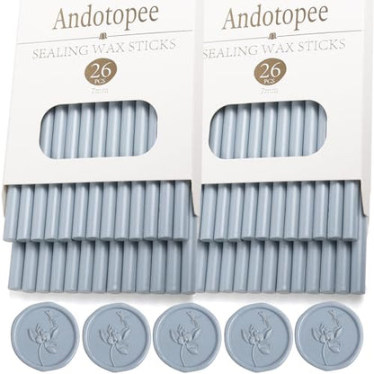 52pcs Dusty Blue Sealing Wax Sticks