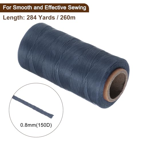 Leather Sewing Waxed Thread 284 Yards 0.8mm Denim Blue