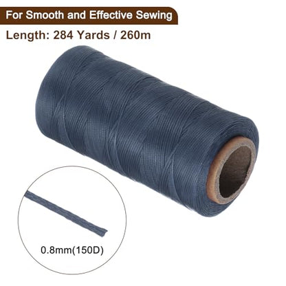 Leather Sewing Waxed Thread 284 Yards 0.8mm Denim Blue