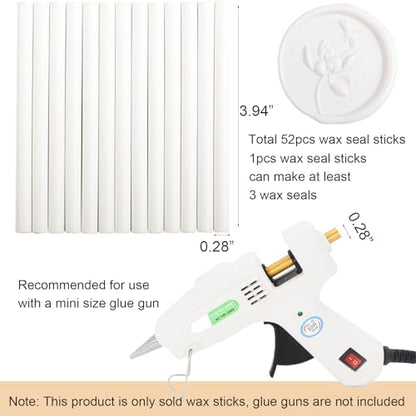 52pcs White Sealing Wax Sticks for Seal Stamp