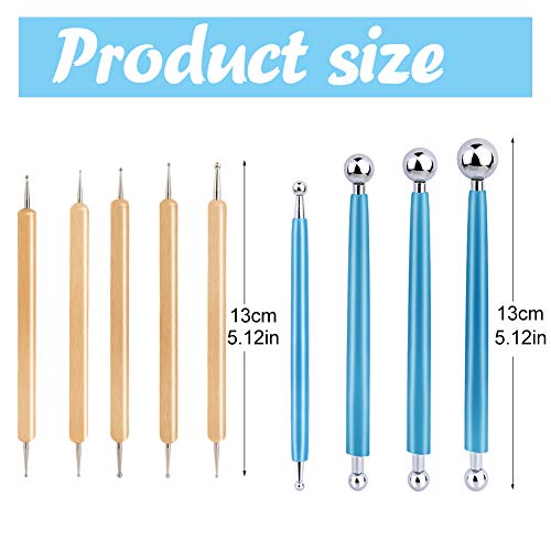 9 PCS Dotting Tools Ball Styluses with Box