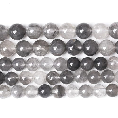45pcs 8mm Natural Grey Cloud Crystal Stone Beads for Jewelry Making Energy Healing Power Stone Beads DIY Bracelet Necklace Accessories 15"