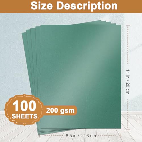 100 Sheets Christmas Green Shimmer Cardstock 8.5 x 11 Paper 75lb (100 Count)