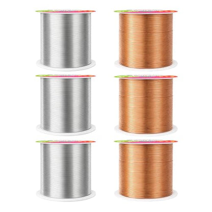 22 GA Copper Silver Tone Combo Anodized Aluminum Craft Wire (450 Foot)