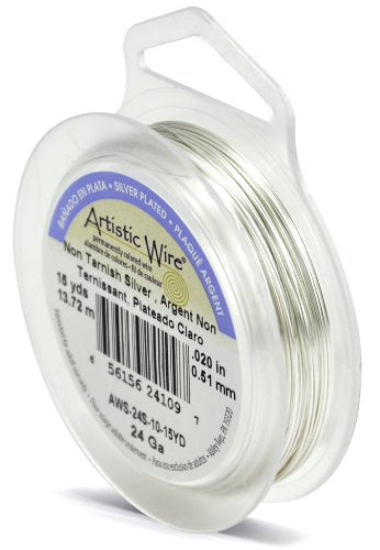 24 Gauge Silver Plated Tarnish Resistant Colored Copper Craft Wire (45 Foot)