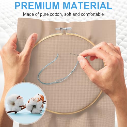 Cross Stitch Fabric 14 Count Aida Cloth 28 x 19 Inch Large Size Classic Reserve Cross Stitch Supplies Embroidery Fabric for Home DIY Craft Decoration Handmade