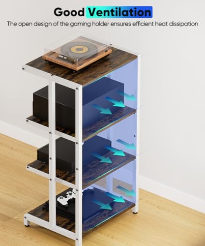 4 Tier Wooden Media Stand