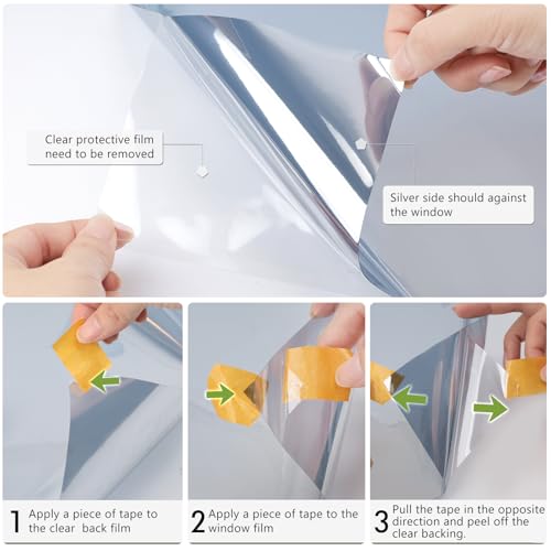 One Way Privacy Window Film Black Silver 17.5in x 6.5ft (104.125 Sq Ft)