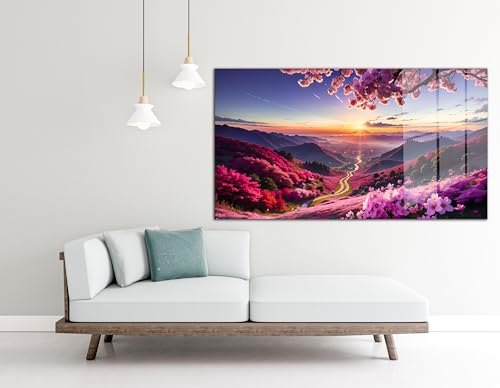 Scenery Tempered Glass Wall Art Painting for Living Room