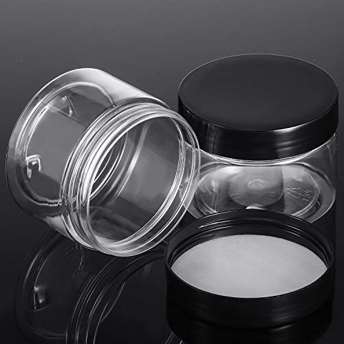 12 Pack 6 oz Plastic Container Jars with Lids Round Clear Travel Cosmetic Container Slime Jars for Toiletries (72 Count)