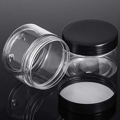 12 Pack 6 oz Plastic Container Jars with Lids Round Clear Travel Cosmetic Container Slime Jars for Toiletries (72 Count)