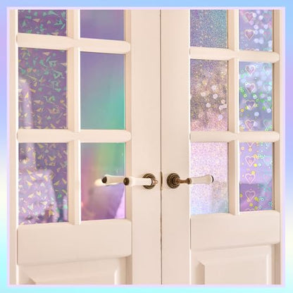 36 Sheets Holographic Sticker Paper A4 Vinyl Holographic Laminate Sheets Self Adhesive Waterproof Transparent Film (36 Count)
